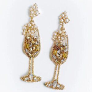 @girlbebrave Bubbly Champagne Glass Earrings